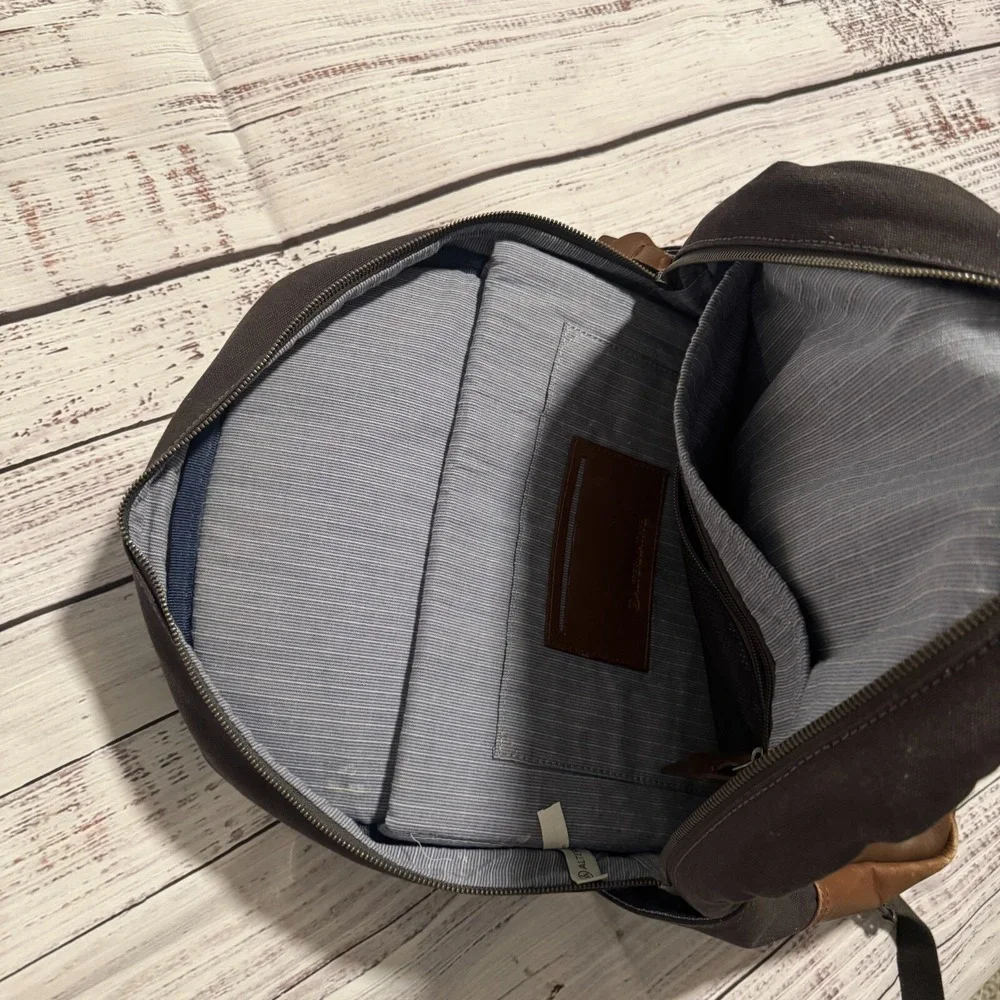Alternative Brand Canvas Backpack w/ Leather Bottom‎ Brown Bag